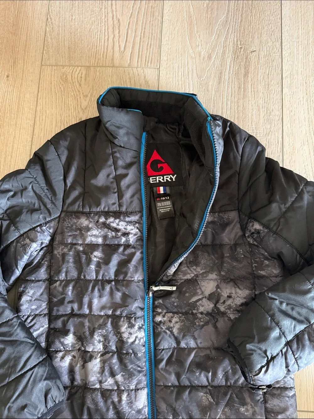 Gerry Weber Kids Black Puffer Jacket with Blue Zipper